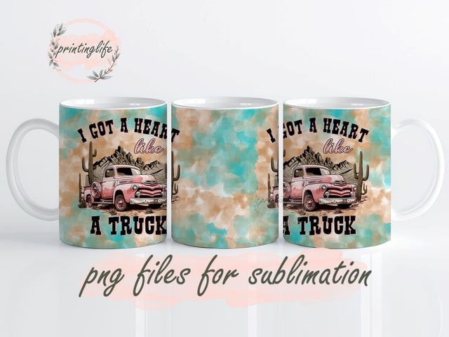 Western Truck Mug PNG, Western Truck Sublimation, Western Truck Wrap, Digital Download 11oz Sublimation PrintingLife 