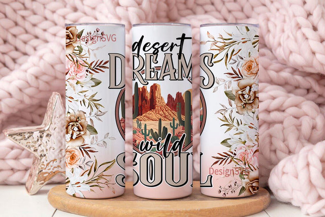 Western Tumbler PNG, Desert Dreams Tumbler Wrap, Wild Soul Sublimation Tumbler Design, Cactus Western Landscape 20oz Skinny Tumbler, Seamles Sublimation DesignSVG 