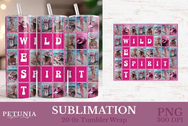 Western Tumbler Wrap | Cowgirl 20oz Tumbler Wrap Sublimation Petunia Digital Design 