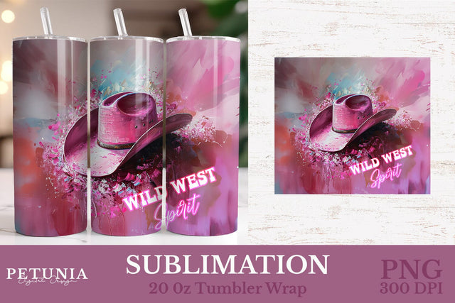 Western Tumbler Wrap | Cowgirl 20oz Tumbler Wrap Sublimation Petunia Digital Design 