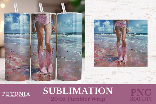 Western Tumbler Wrap | Cowgirl 20oz Tumbler Wrap Sublimation Petunia Digital Design 