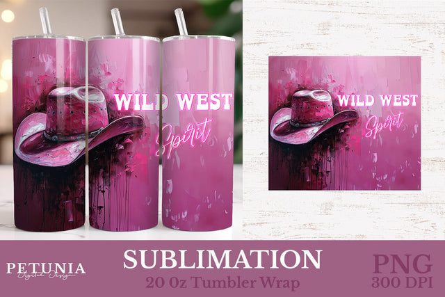 Western Tumbler Wrap | Cowgirl 20oz Tumbler Wrap Sublimation Petunia Digital Design 