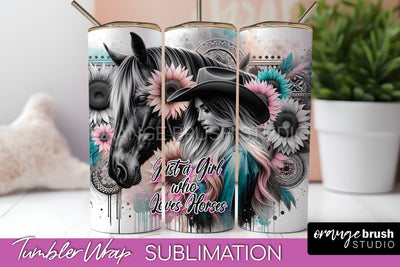Western Tumbler Wrap - Cowgirl Tumbler Sublimation Sublimation OrangeBrushStudio 