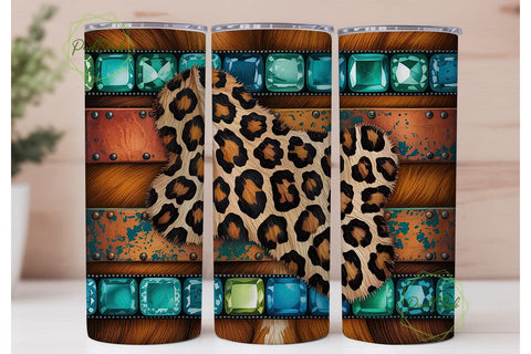 Western Turquoise Tumbler Wrap Sublimation PixelChick 
