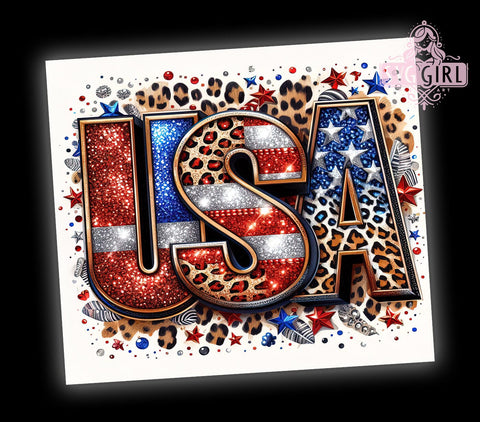 Western USA Flag 20oz Tumbler Wrap Sublimation Design, Straight Tapered Tumbler Wrap, 4th of July Tumbler Png, Instant Digital Download Sublimation SvggirlplusArt 