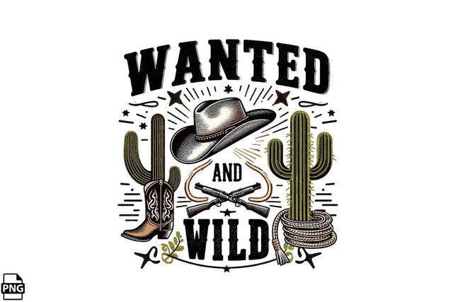 Western Wanted And Wild PNG Printable File Sublimation Creativedesigntee 