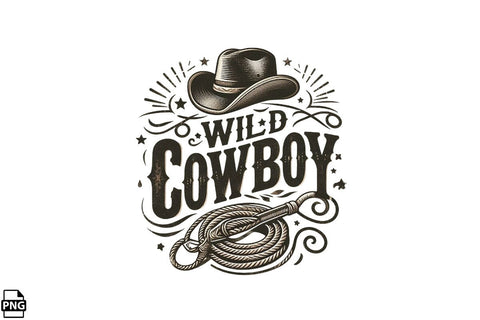 Western Wild Cowboy PNG Printable File Sublimation Creativedesigntee 