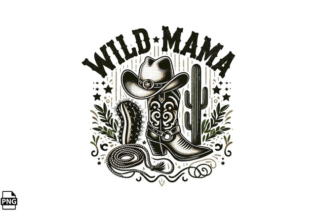Western Wild Mama PNG Printable File Sublimation Creativedesigntee 
