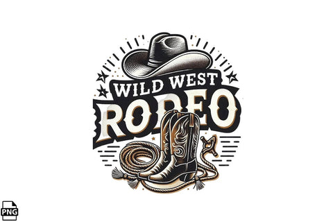 Western Wild West Rodeo PNG Printable File Sublimation Creativedesigntee 