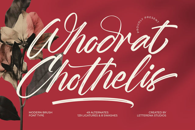 Whadrat Chothelis - Modern Brush Font Type Font Letterena Studios 