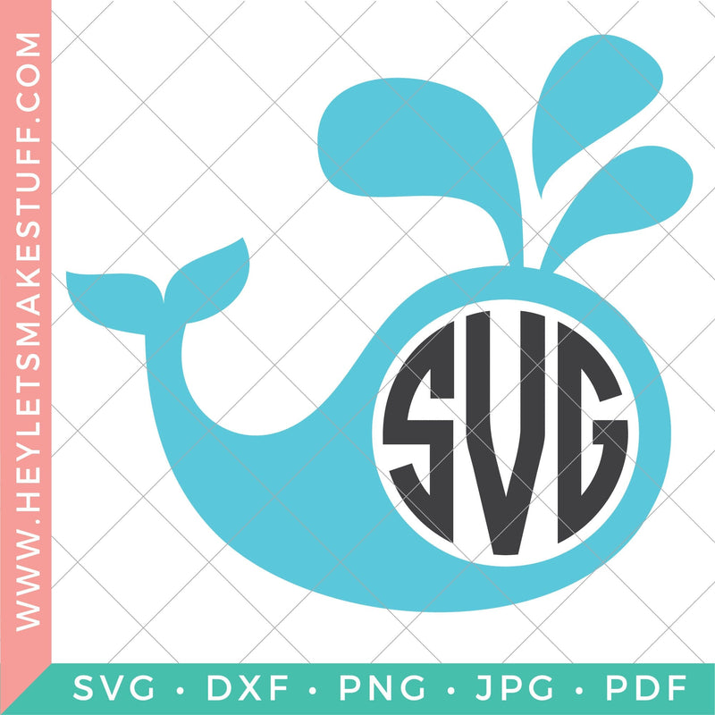 Whale Monogram SVG Hey Let's Make Stuff 