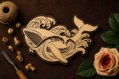 Whale Ocean Splash Artwork Laser Cut SVG File SVG Regulrcrative 