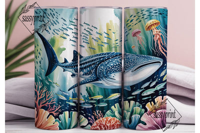 Whale Shark Coral Reef 20oz Wrap Sublimation sassyprint 