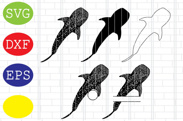 Whale Shark Cut Files, Whale Shark Silhouette, Marine Life Svg, Jpg, Eps, Dxf Files SVG DigitalSvgFiles 