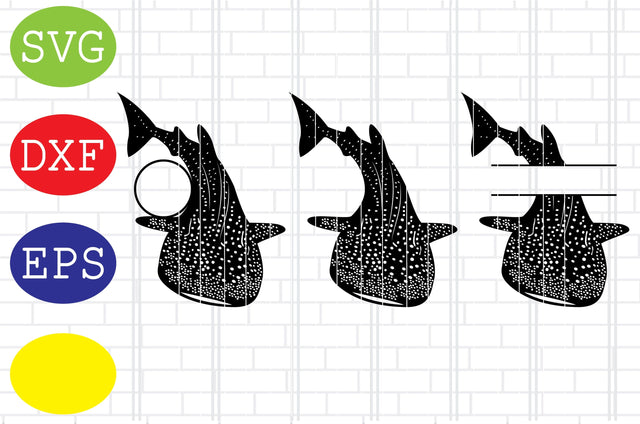 Whale Shark Split Name Svg, Whale Shark Cut Files, Ocean Animal Svg, Jpg, Eps, Dxf Files SVG DigitalSvgFiles 