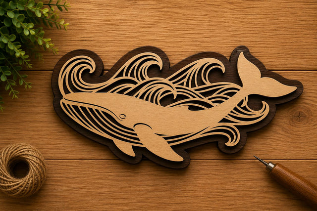 Whale Splash Laser Cut Svg File Design SVG Regulrcrative 