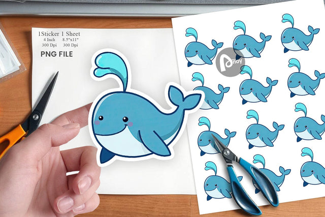 Whale Spout Sticker Sublimation artnoy 