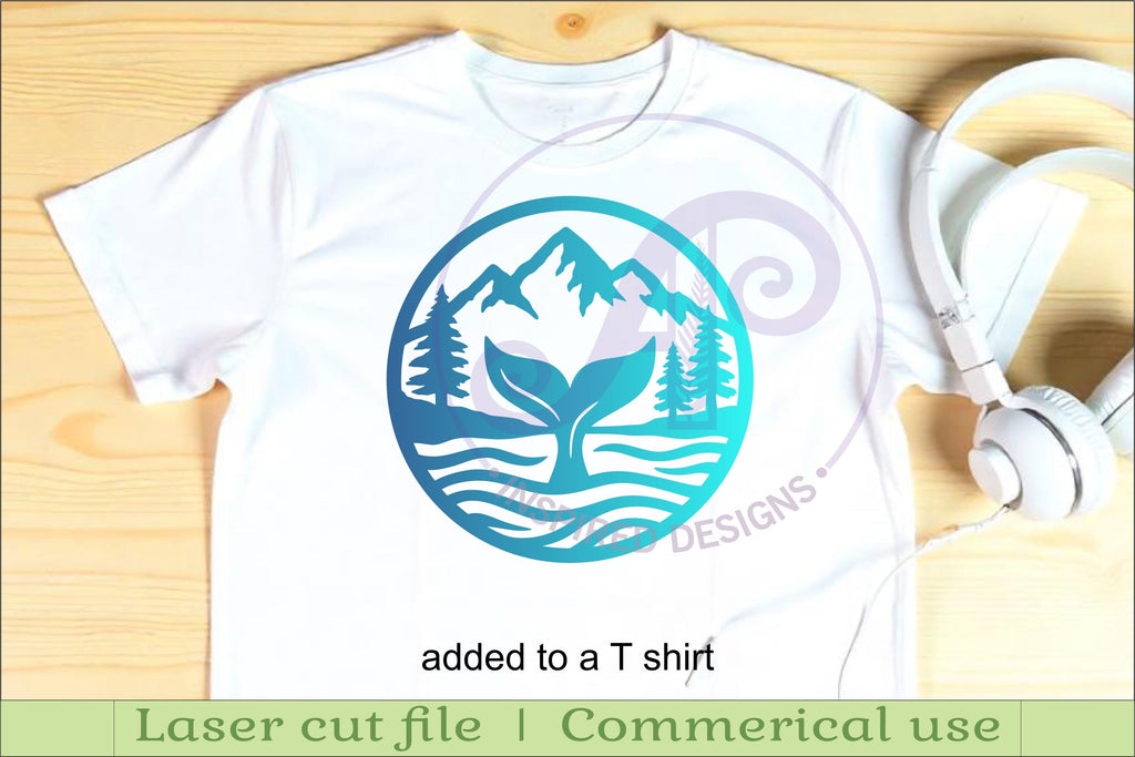 Whale tail wall sign, SVG file. vector sign - So Fontsy