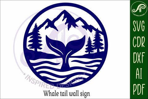 Whale tail wall sign, SVG file. vector sign SVG APInspireddesigns 