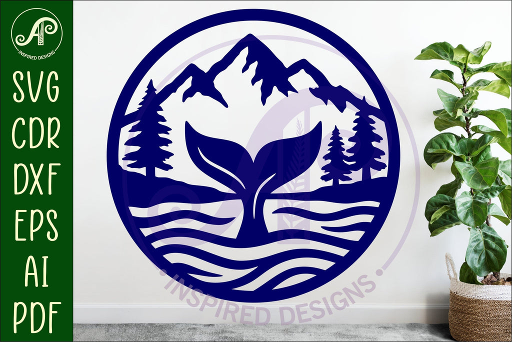 Whale tail wall sign, SVG file. vector sign - So Fontsy