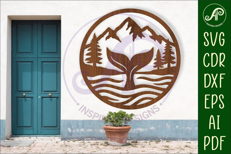Whale tail wall sign, SVG file. vector sign SVG APInspireddesigns 