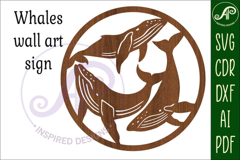 Whales wall art sign, SVG file. vector file SVG APInspireddesigns 