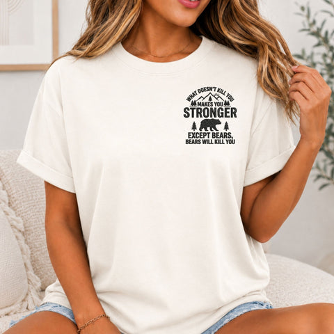 What Doesn't Kill You Makes You Stronger Bear Machine Embroidery Design Funny Camping Quote Embroidery/Applique DESIGNS PatternFeed8 