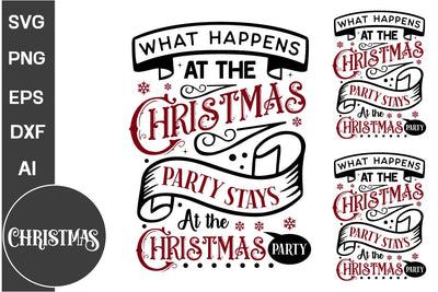 What Happens At The Christmas Party Stays At The Christmas Party Round Sign SVG Design,Farmhouse Christmas Round Sign SVG Design, Christmas SVG Design, SVGs, Food & Drink, Print & Cut, Quotes and Sayings SVG DesignPlante 503 