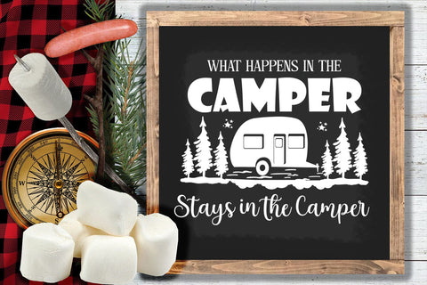 What Happens in Camper SVG I Camping Signs for Campers SVG SVG Happy Printables Club 