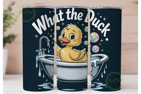 What the Duck 20oz Tumbler Wrap Sublimation PixelChick 