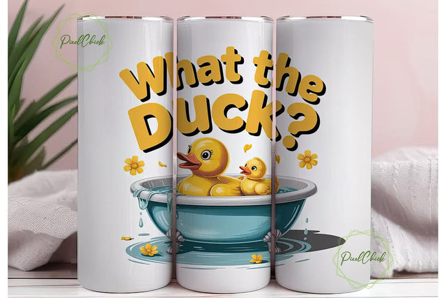 What the Duck? 20oz Tumbler Wrap Sublimation PixelChick 