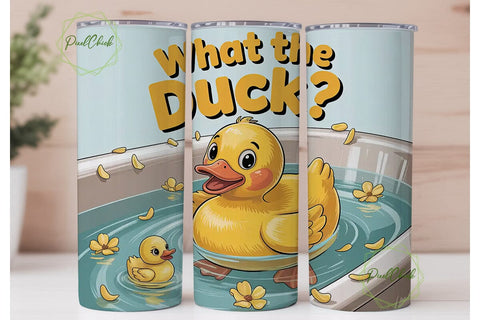 What the Duck? 20oz Tumbler Wrap Sublimation PixelChick 