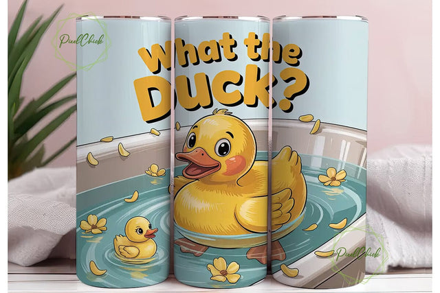 What the Duck? 20oz Tumbler Wrap Sublimation PixelChick 