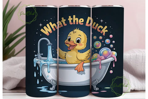 What the Duck 20oz Tumbler Wrap Sublimation PixelChick 
