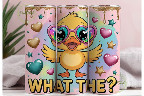 What The Duck? 20oz Tumbler Wrap Sublimation PixelChick 