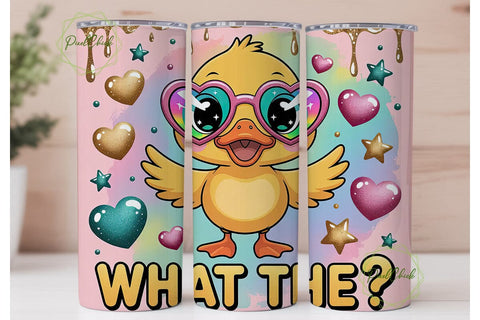 What The Duck? 20oz Tumbler Wrap Sublimation PixelChick 