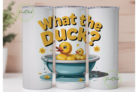 What the Duck? 20oz Tumbler Wrap Sublimation PixelChick 