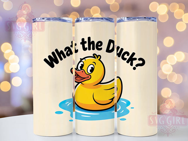 What The Duck Funny 20oz Tumbler, What The Duck Tumbler, Humor Sublimation Wrap, Animal Lover Design, Cute PNG, 20oz Tumbler Wrap Sublimation SvggirlplusArt 