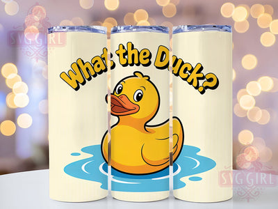 What The Duck Funny 20oz Tumbler, What The Duck Tumbler, Humor Sublimation Wrap, Animal Lover Design, Cute PNG, 20oz Tumbler Wrap Sublimation SvggirlplusArt 