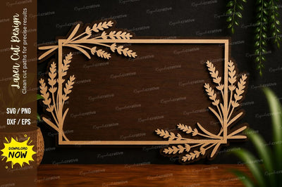 Wheat Border Frame SVG Laser Cut Svg Design SVG Regulrcrative 