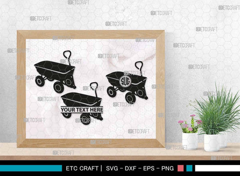 Wheelbarrow Monogram, Wheelbarrow Silhouette, Wheelbarrow SVG, Gardening Tool Svg, Farming Tool Svg, SB00566 SVG ETC Craft 