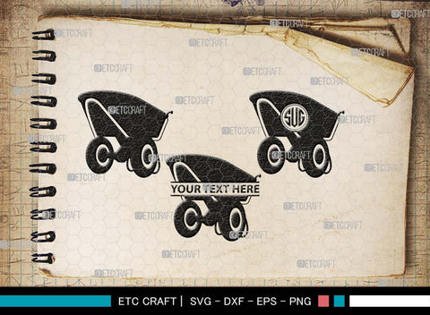 Wheelbarrow Monogram, Wheelbarrow Silhouette, Wheelbarrow SVG, Gardening Tool Svg, Farming Tool Svg, SB00566 SVG ETC Craft 