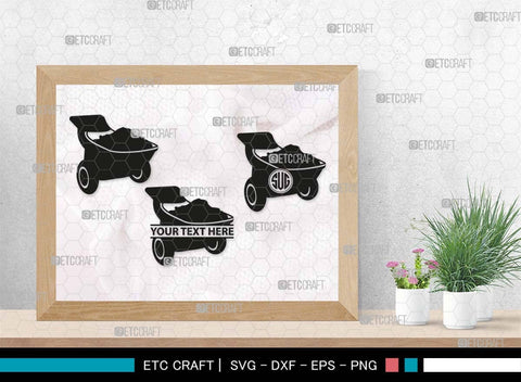 Wheelbarrow Monogram, Wheelbarrow Silhouette, Wheelbarrow SVG, Gardening Tool Svg, Farming Tool Svg, SB00566 SVG ETC Craft 
