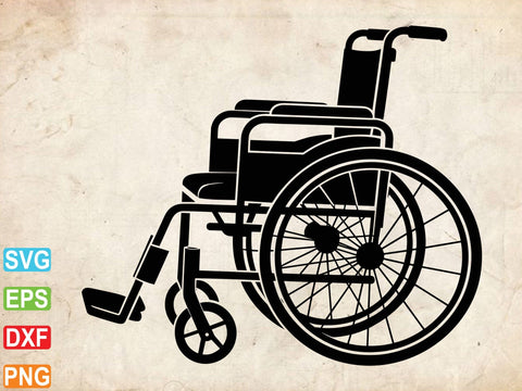 Wheelchair Svg, Wheelchair Silhouette, Wheelchair clipart, Handicap Cut File SVG Creativeart88 