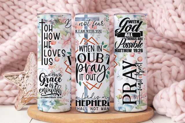 When In Doubt Pray It Out 20oz Skinny Tumbler Christian Bible Verse, Affirmations Sublimation Templates, Straight PNG Digital Download, Sublimation DesignSVG 