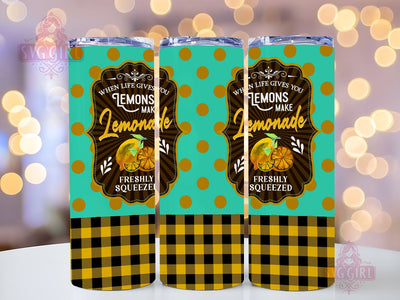 When Life Gives You Lemons Make Lemonade 20oz Tumbler Wrap Sublimation Design, Straight Tapered Tumbler Wrap, Lemons Tumbler Png, Instant Digital Download Sublimation SvggirlplusArt 