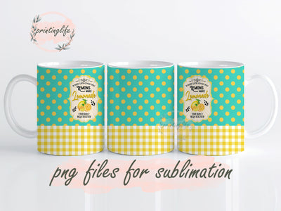 When Life Gives You Lemons Make Lemonade Spring Mug Wrap Design, Instant Digital Design Download Mug Wrap Design, Mug Design PNG Sublimation PrintingLife 