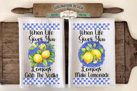 When Life Gives You Lemons Sublimation Kitchen Towel Designs Sublimation Ewe-N-Me Designs 