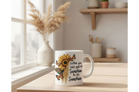 When You Can’t Find The Sunshine Be The Sunshine Png, Sunflower Quote Png, Boho Floral Inspirational Design, Motivational Sublimation Png SVG TiffsCraftyCreations 