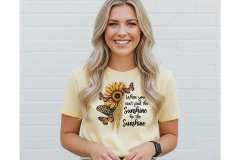 When You Can’t Find The Sunshine Be The Sunshine Png, Sunflower Quote Png, Boho Floral Inspirational Design, Motivational Sublimation Png SVG TiffsCraftyCreations 